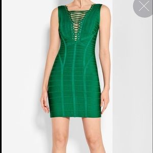 SOLD Herve Leger Lace-Up Bandage Dress